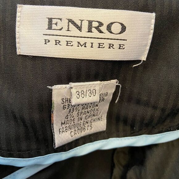 MENS ENRO Premiere Black Straight Leg Dress Pant Trouser 38/30 - Picture 2 of 8